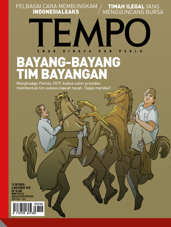 Cover Majalah Tempo - Edisi 26-10-2018 - Bayang-Bayang Tim Bayangan