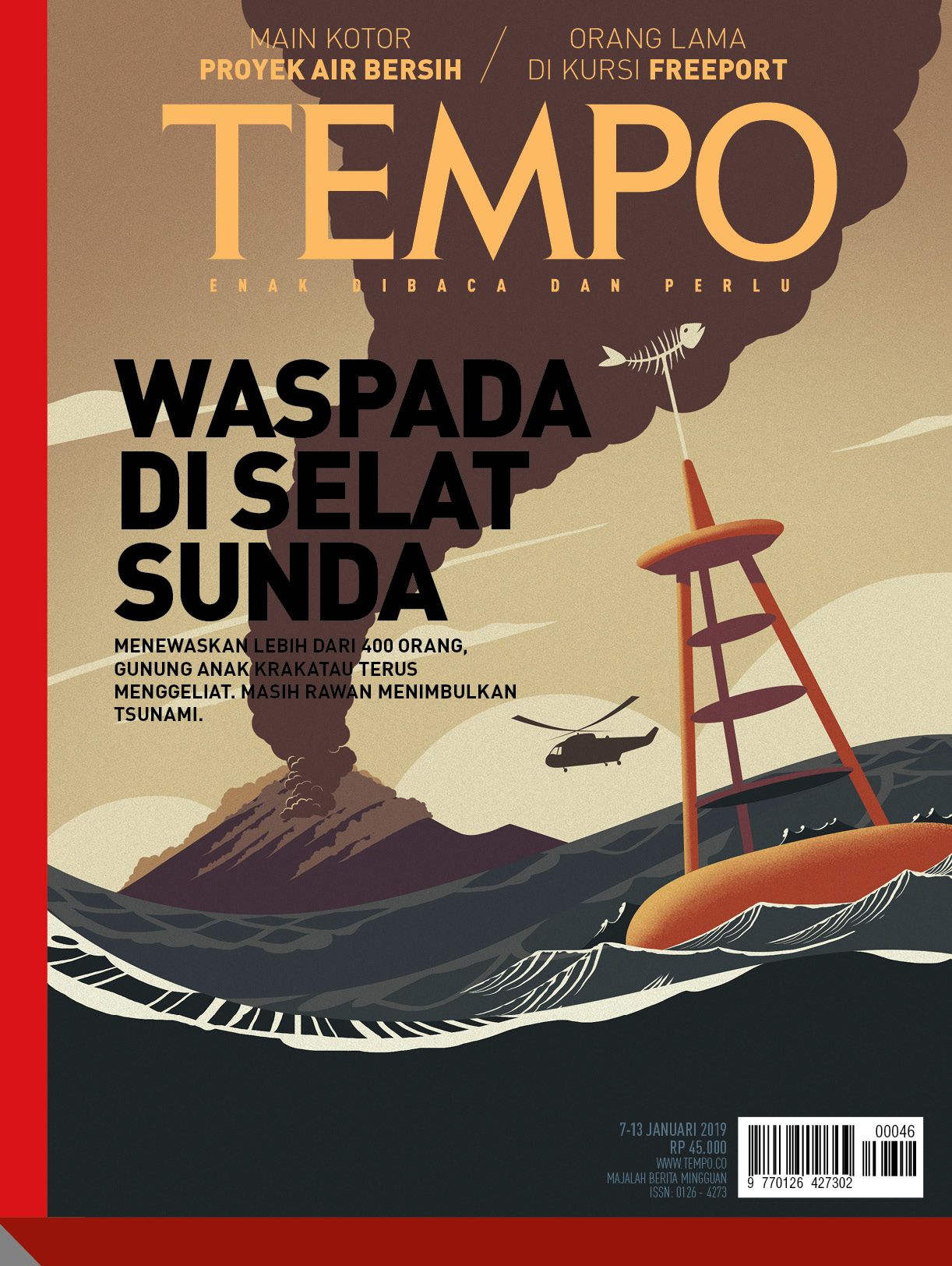 Cover Majalah Tempo - Edisi 5-1-2019 - Waspada Di Selat Sunda