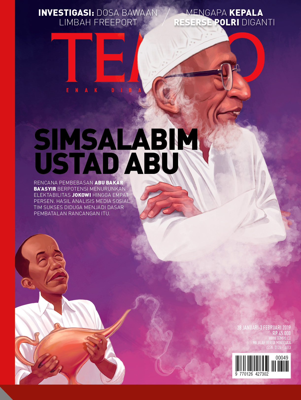 Cover Majalah Tempo - Edisi 26-01-2019 - Simsalabim Ustad Abu