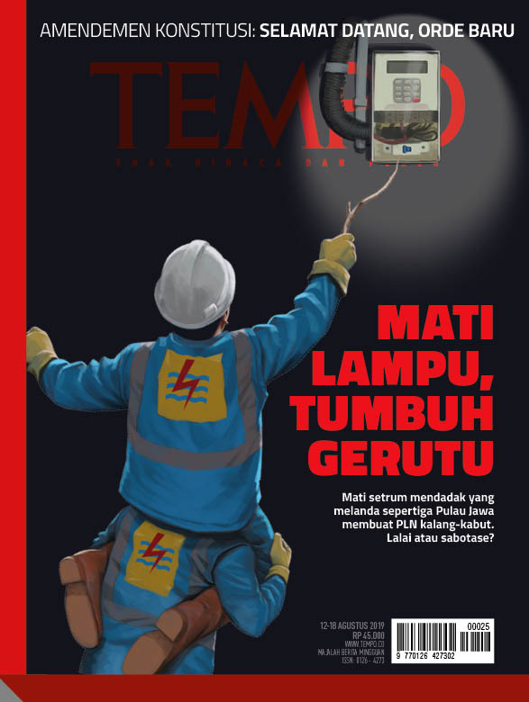 Cover Majalah Tempo - Edisi 10-08-2019 - Mati lampu, tumbuh gerutu