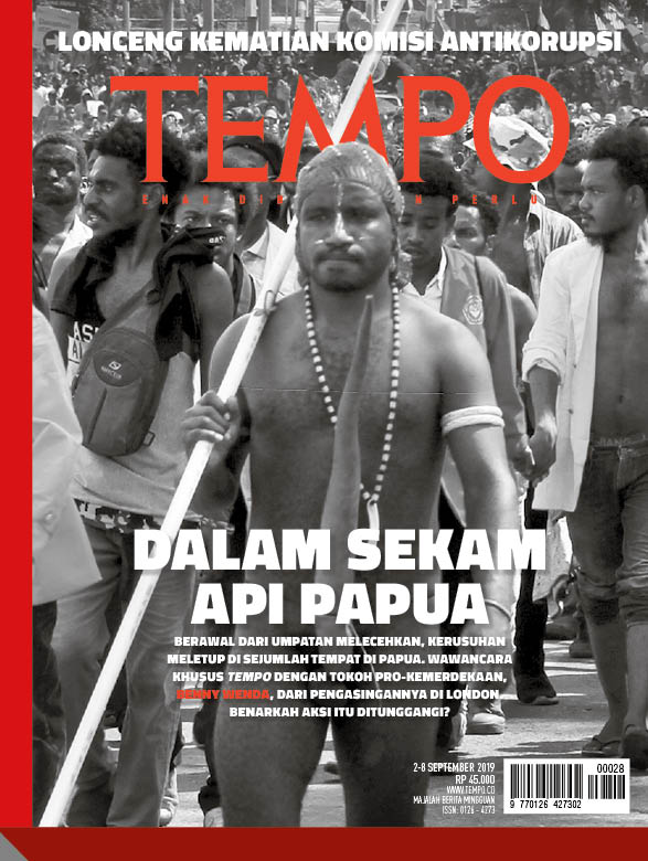 Cover Majalah Tempo - Edisi 31-08-2019 - Dalam Sekam Api Papua