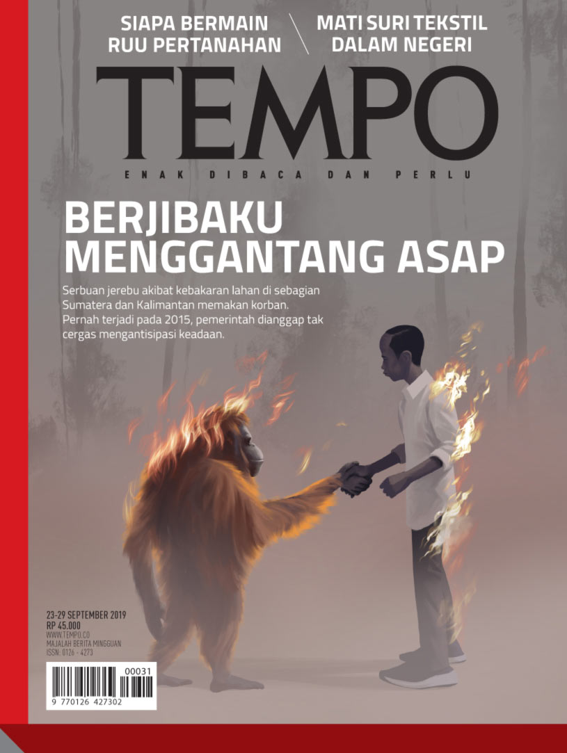 Cover Majalah Tempo - Edisi 21-09-2019 - Berjibaku Menggantang Asap