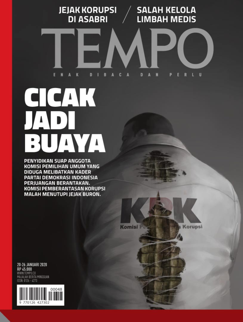 Cover Majalah Tempo - Edisi 18-01-2020 - Cicak Jadi Buaya
