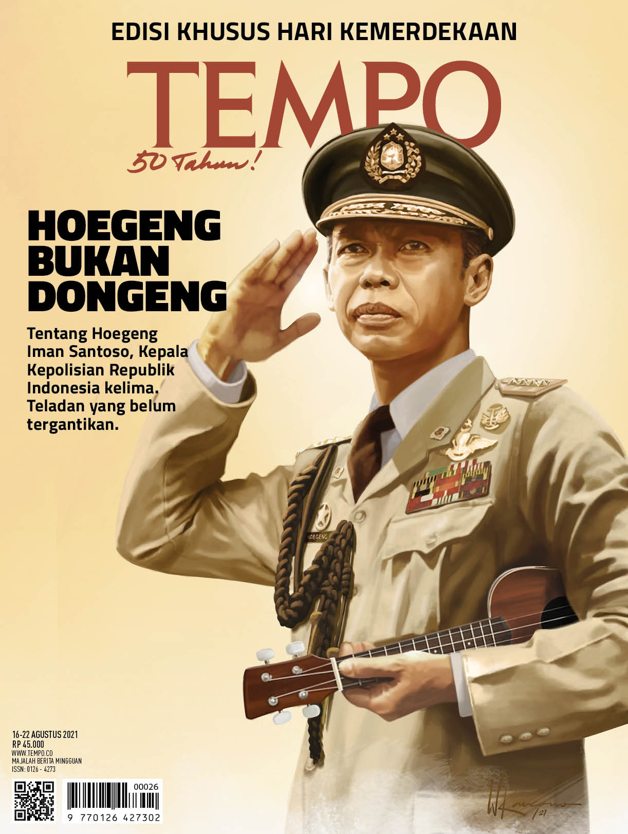 Cover Majalah Tempo - Edisi 14-08-2021- Hoegeng Bukan Dongeng