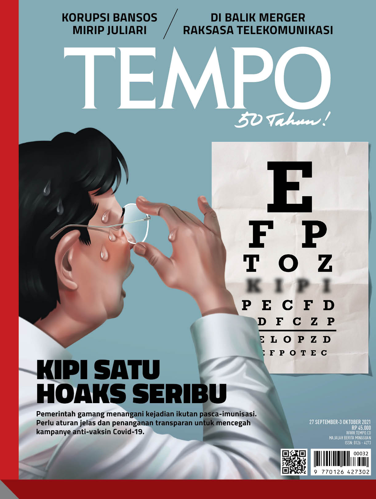 Cover Majalah Tempo - Edisi 25-09-2021 - Kipi Satu Hoaks Seribu