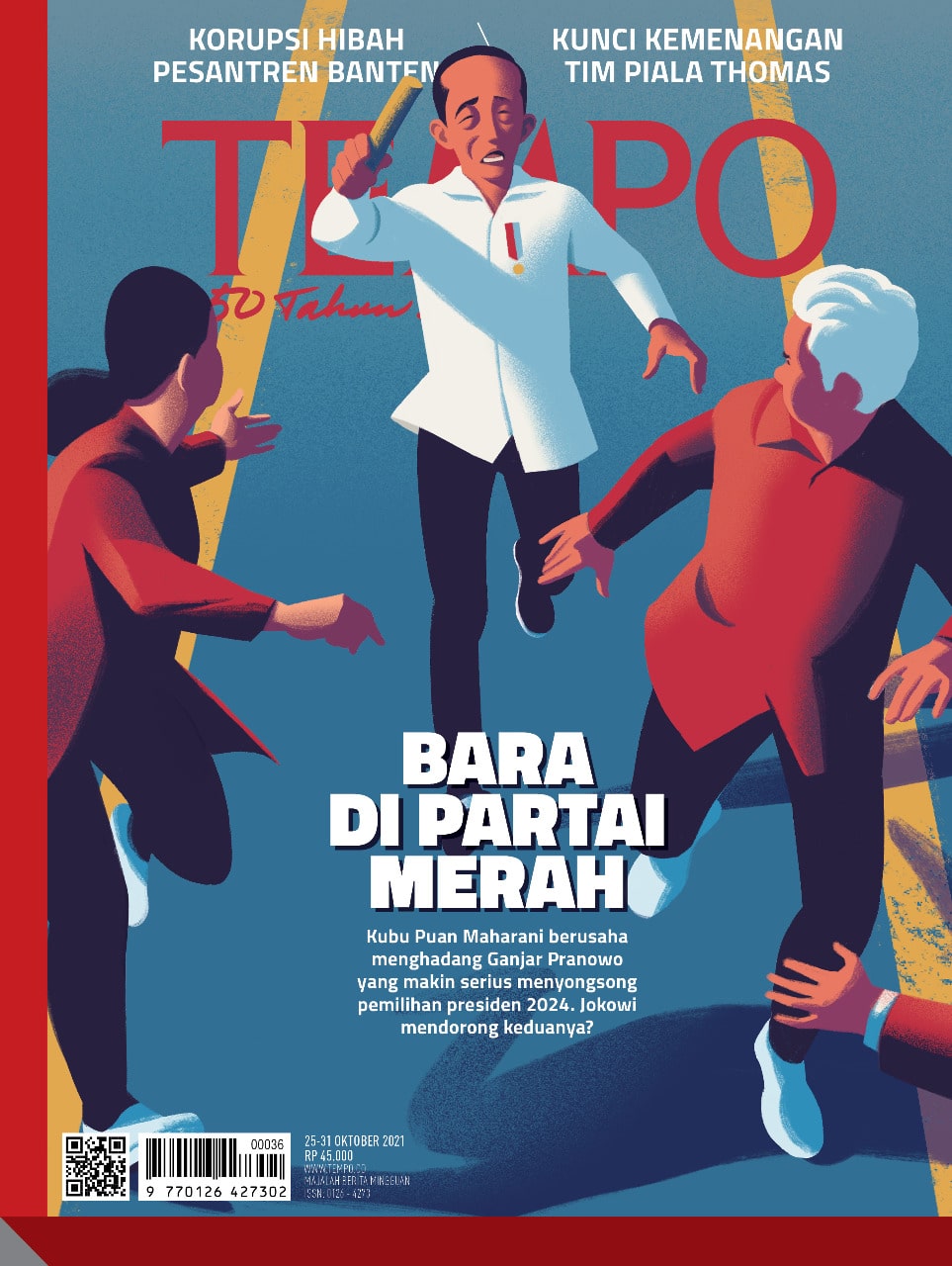 Cover Majalah Tempo - Edisi 23 Oktober 2021 - Bara Di Partai Merah