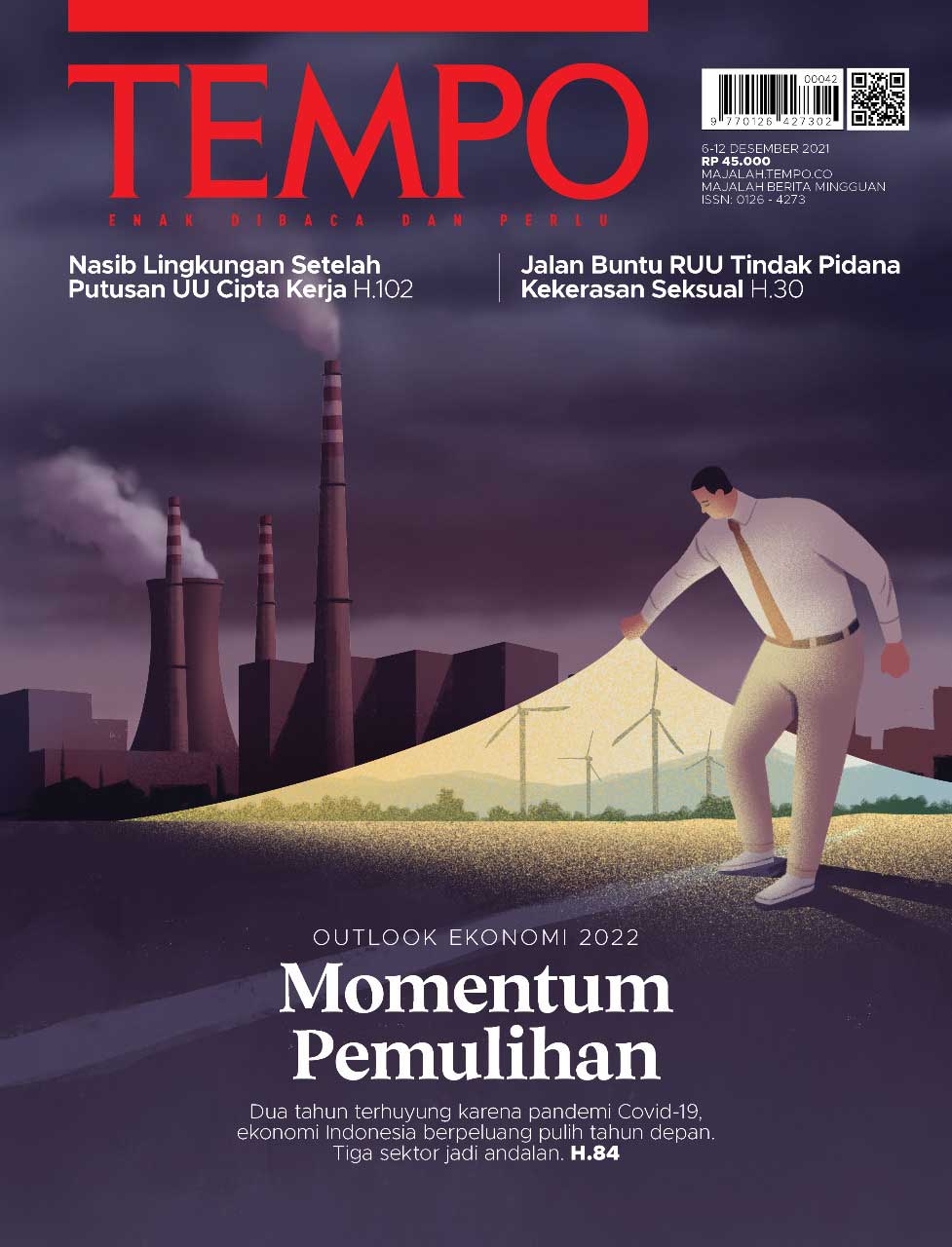 Cover Majalah Tempo - Edisi 4 Desember 2021 Outlook Ekonomi 2022: Momentum Pemulihan