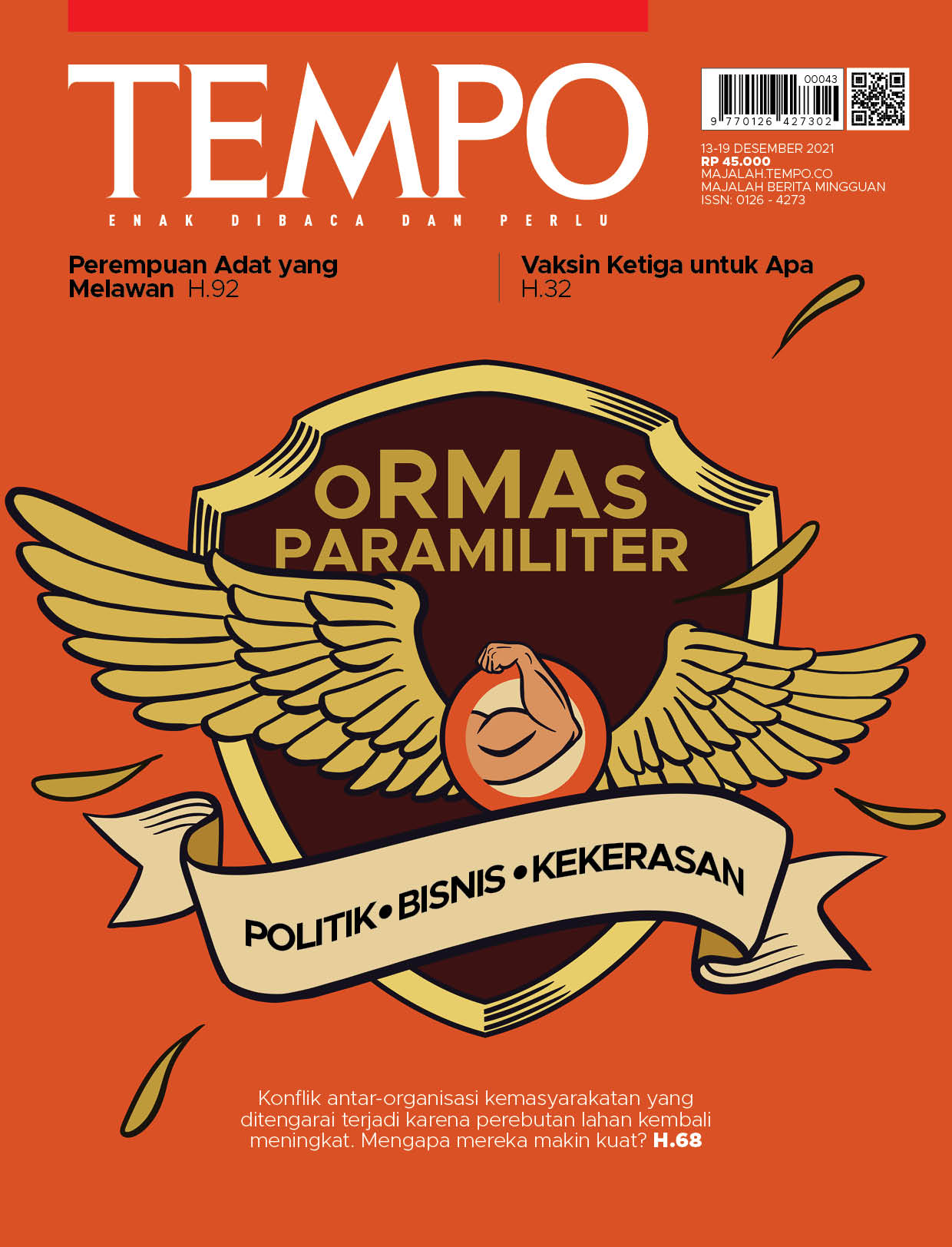 Cover Majalah Tempo - Edisi 11 Desember 2021 - ORMAS PARAMILITER: POLITIK, BISNIS, KEKERASAN