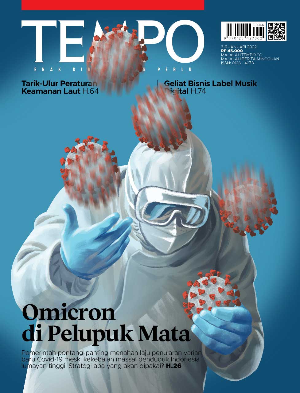 Cover Majalah Tempo - Edisi 1 Januari 2022 - Omicron di Pelupuk Mata