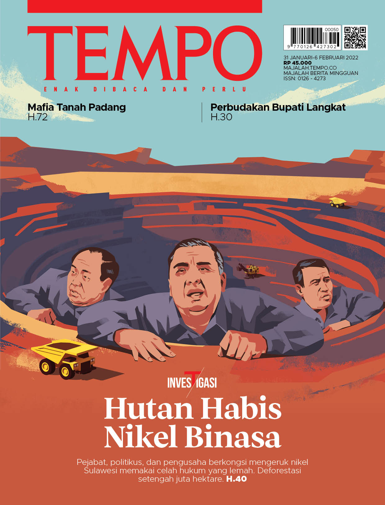 Cover Majalah Tempo - 29 Januari 2022 - Hutan Habis Nikel Binasa