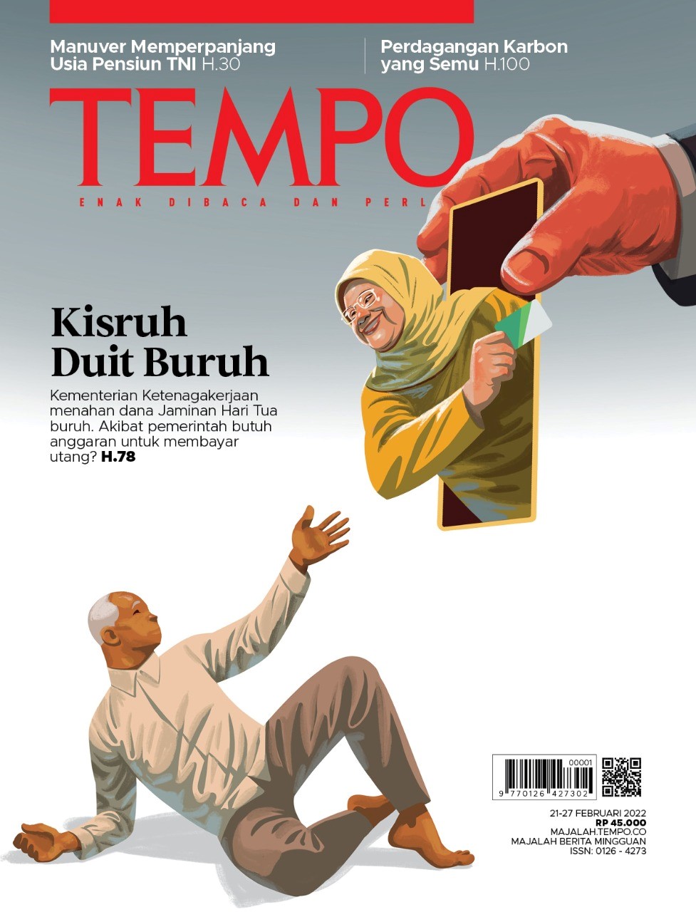 Cover Majalah Tempo - Edisi 19 Februari 2022 - Kisruh  Duit Buruh