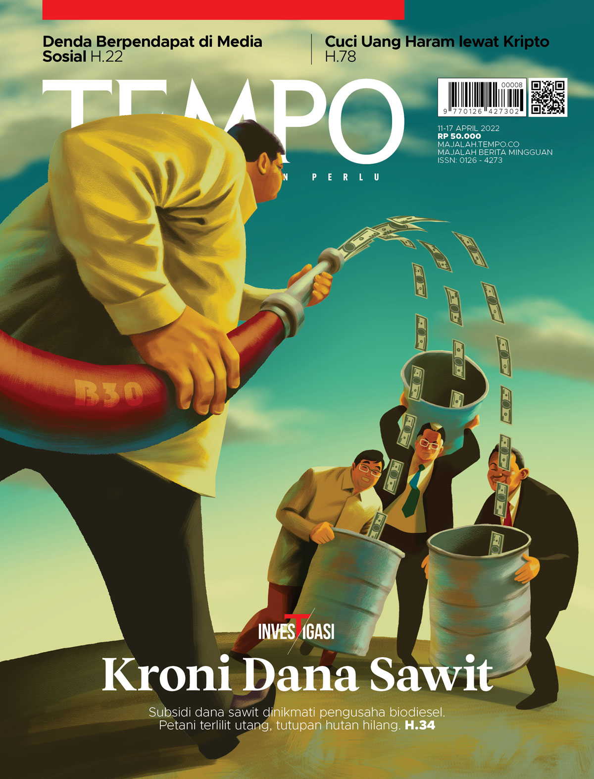 Cover Majalah Tempo - Edisi 9 April 2022 - Kroni Dana Sawit
