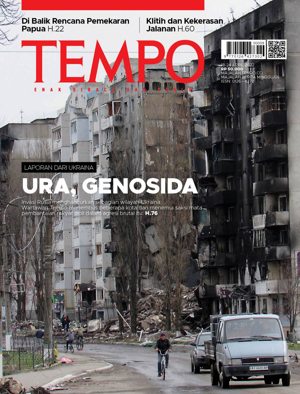 Cover Majalah Tempo - Edisi 16 April 2022 - Ura, Genosida