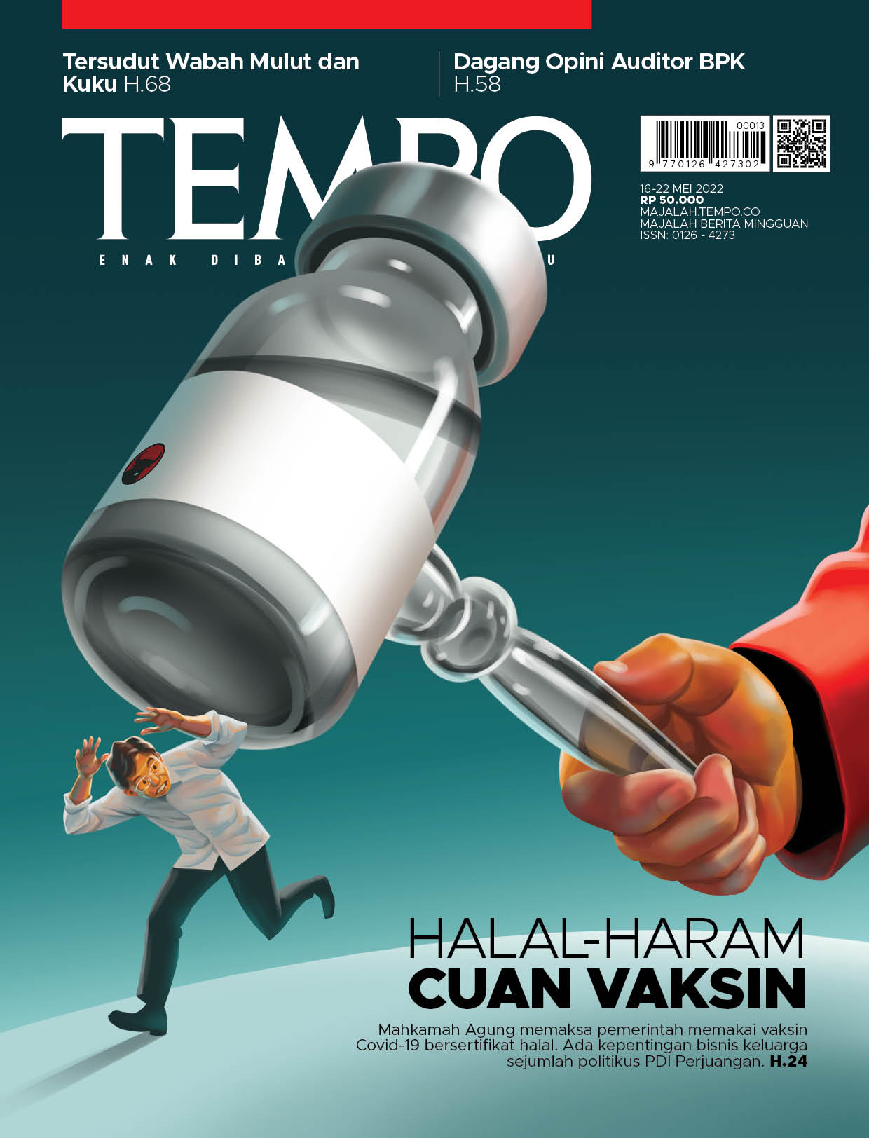 Cover Majalah Tempo - Edisi 14 Mei 2022 - Halal-Haram Cuan Vaksin