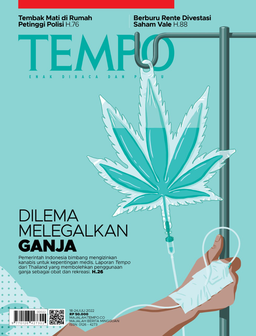Cover Majalah Tempo - Edisi 16 Juli 2022 - Dilema Melegalkan Ganja