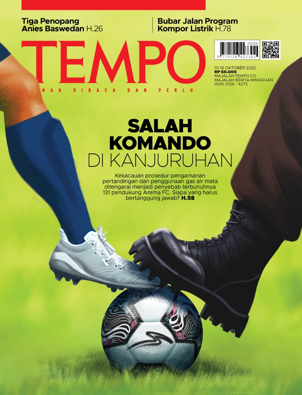 Cover Majalah Tempo - 9 Oktober 2022 - Salah Komando di Kanjuruhan