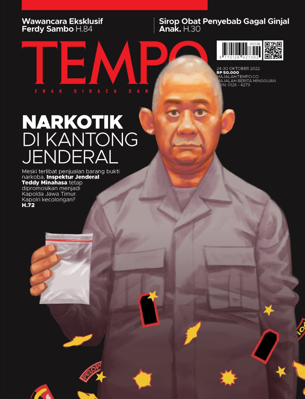 Cover Majalah Tempo - 23 Oktober 2022 - Narkotik di Kantong Jenderal