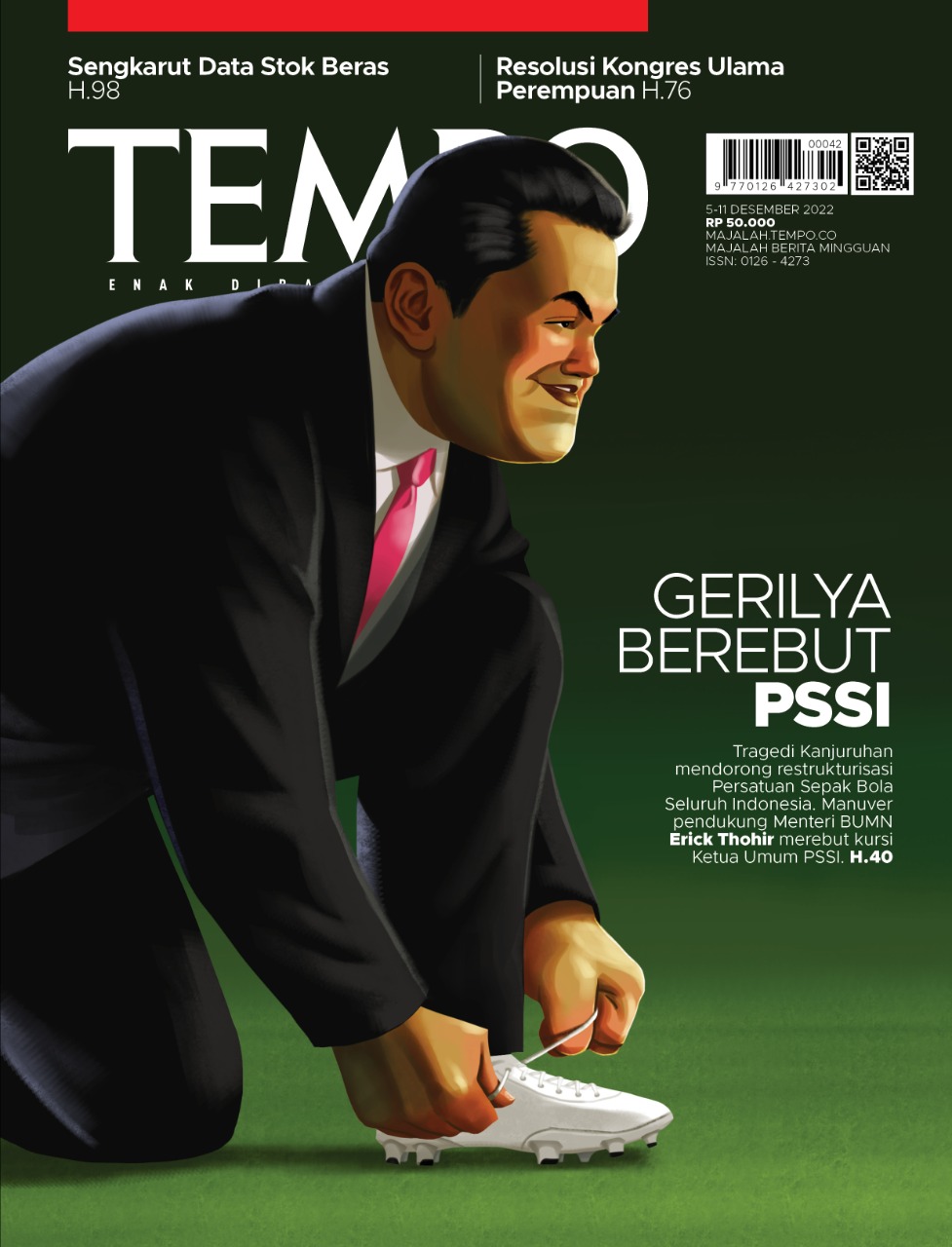 Cover Majalah Tempo - 4 Desember 2022 - Gerilya Berebut PSSI