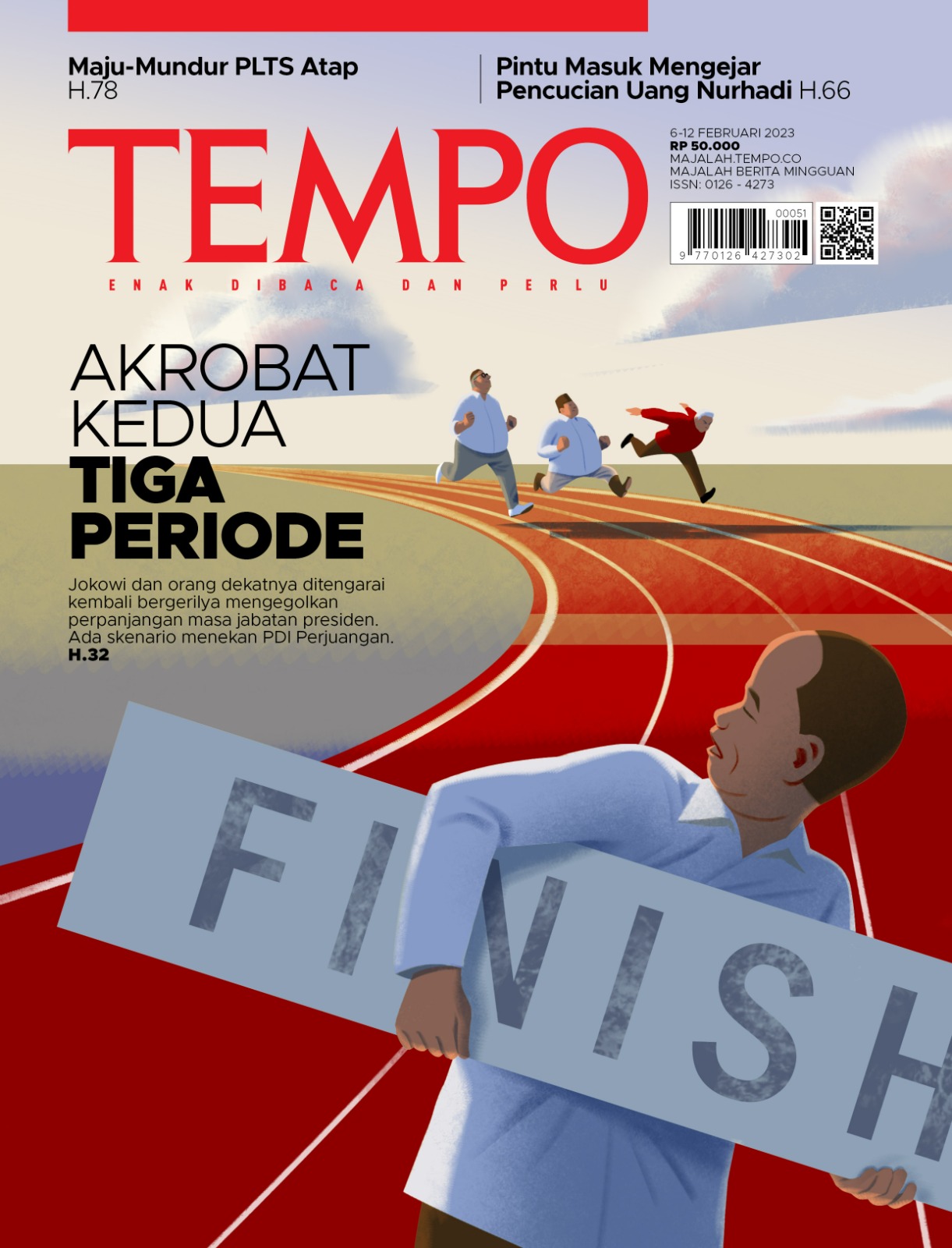 Cover Majalah Tempo - 5 Februari 2023 - Akrobat Kedua Tiga Periode