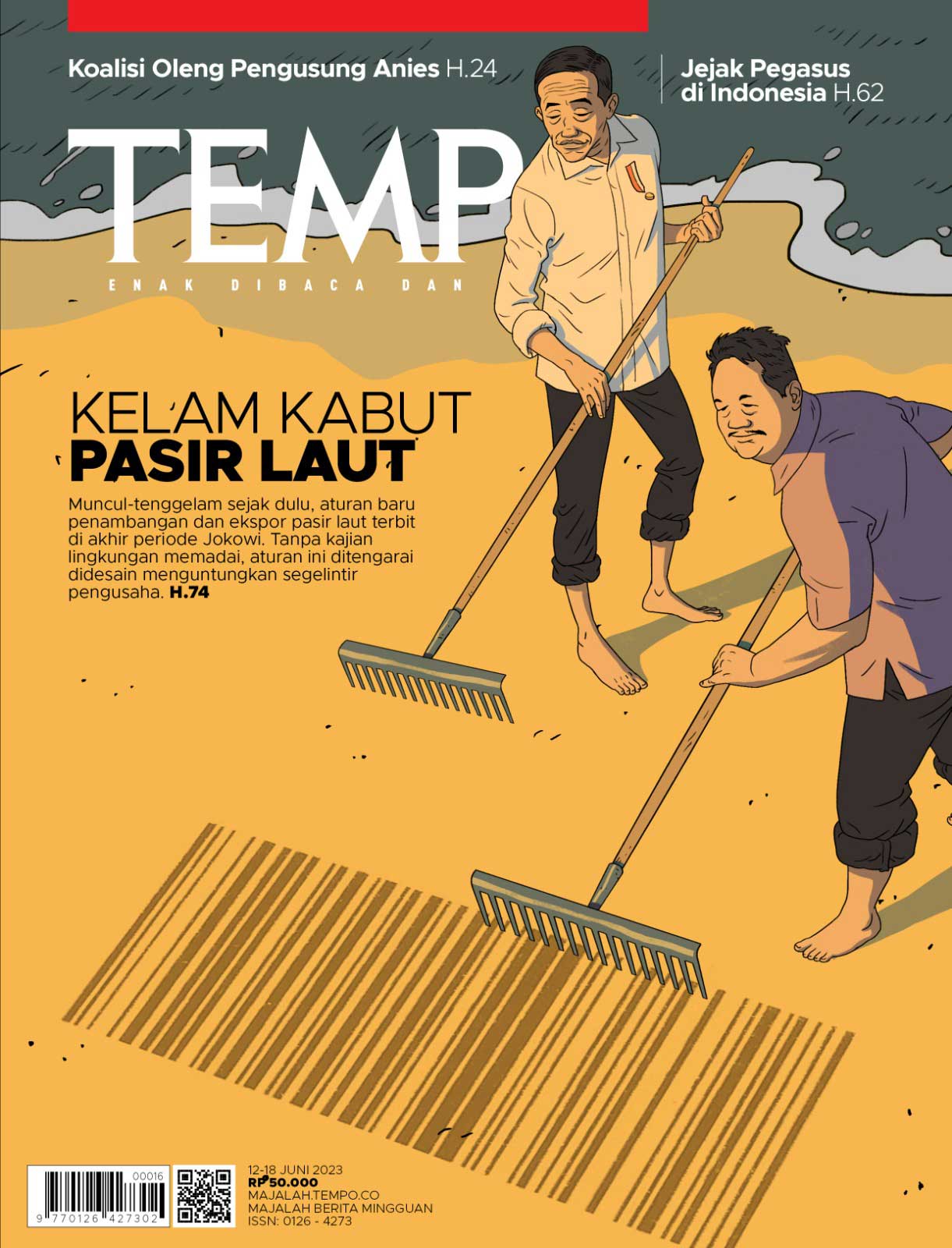 Cover Majalah Tempo - 11 Juni 2023 - Kelam Kabut Pasir Laut