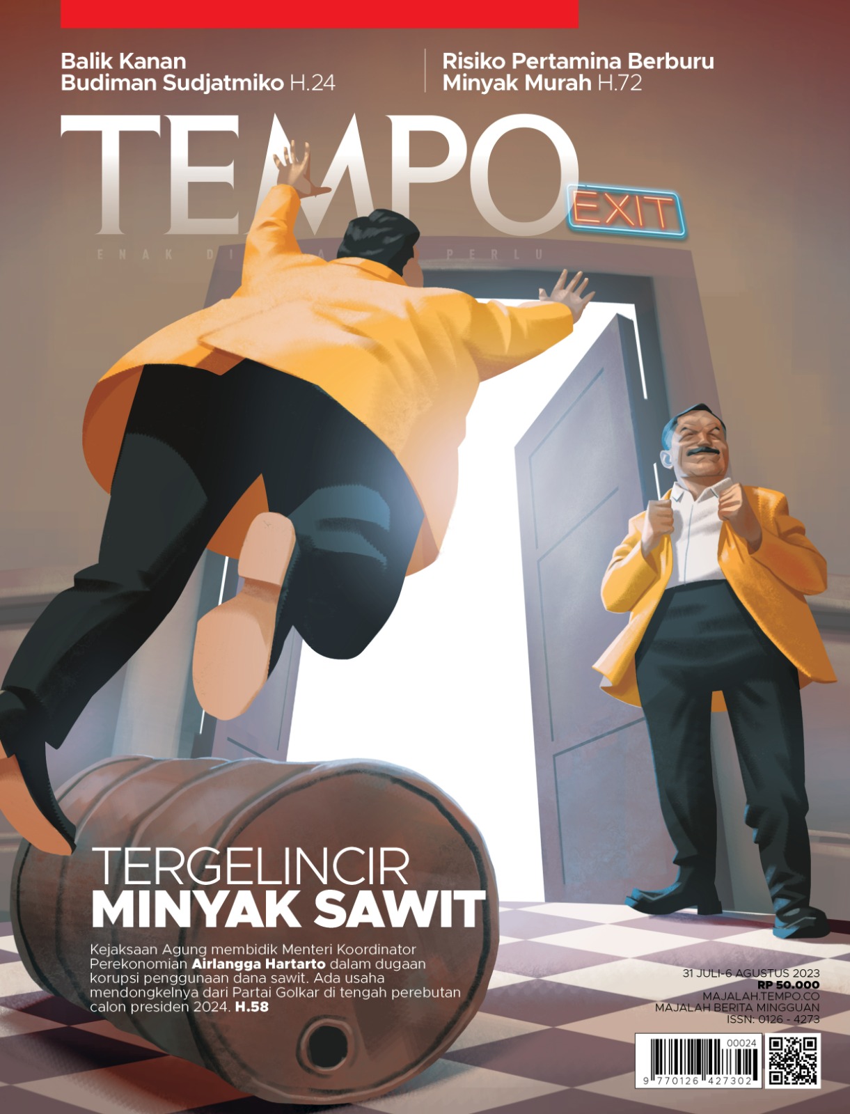 Cover Majalah Tempo - 30 Juli 2023 - Tergelincir Minyak Sawit
