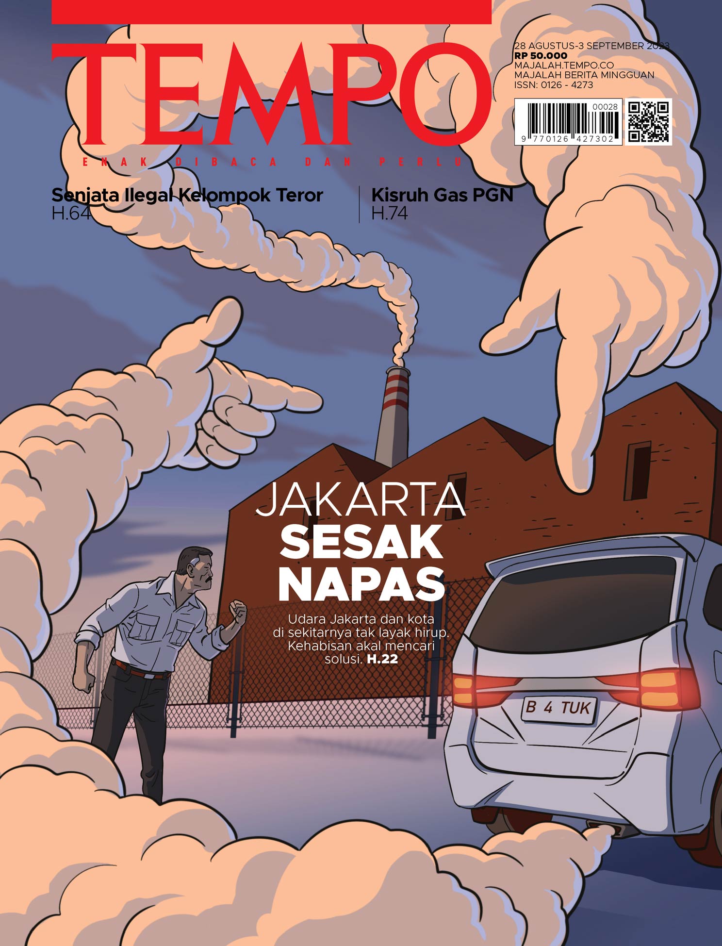 Cover Majalah Tempo - 27 Agustus 2023 - Jakarta Sesak Napas