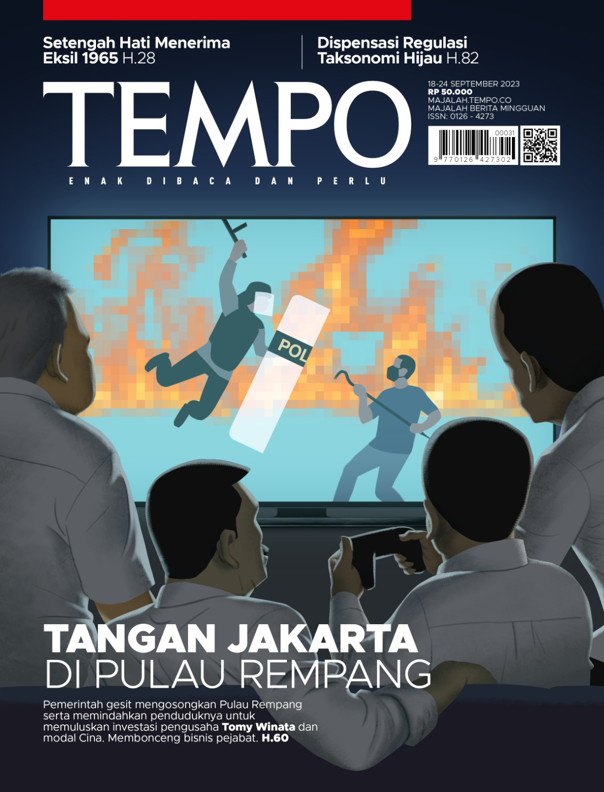 Cover Majalah Tempo - 17 September 2023 - Tangan Jakarta Di Pulau Rempang