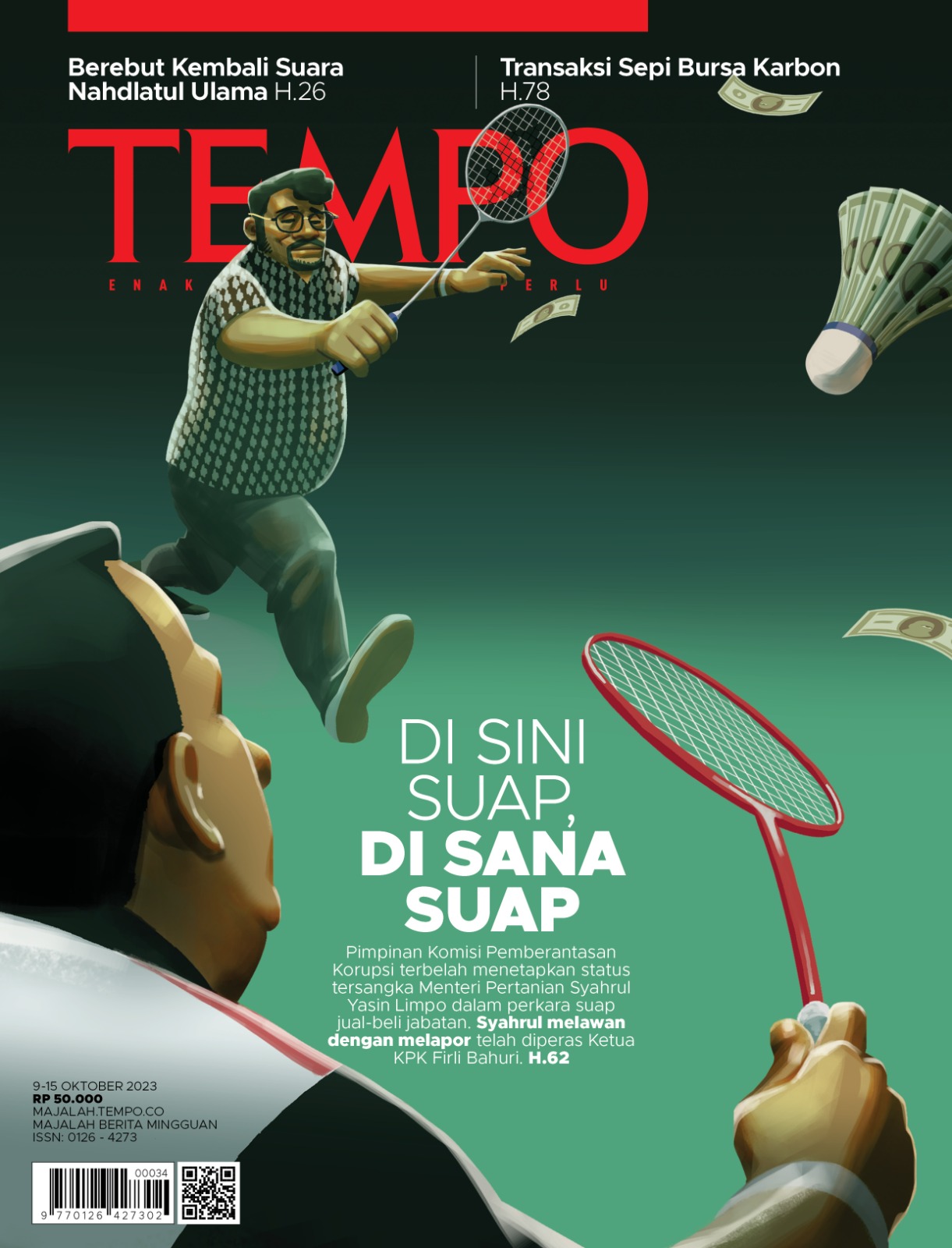 Cover Majalah Tempo - 8 Oktober 2023 - Di Sini Suap, Di Sana Suap