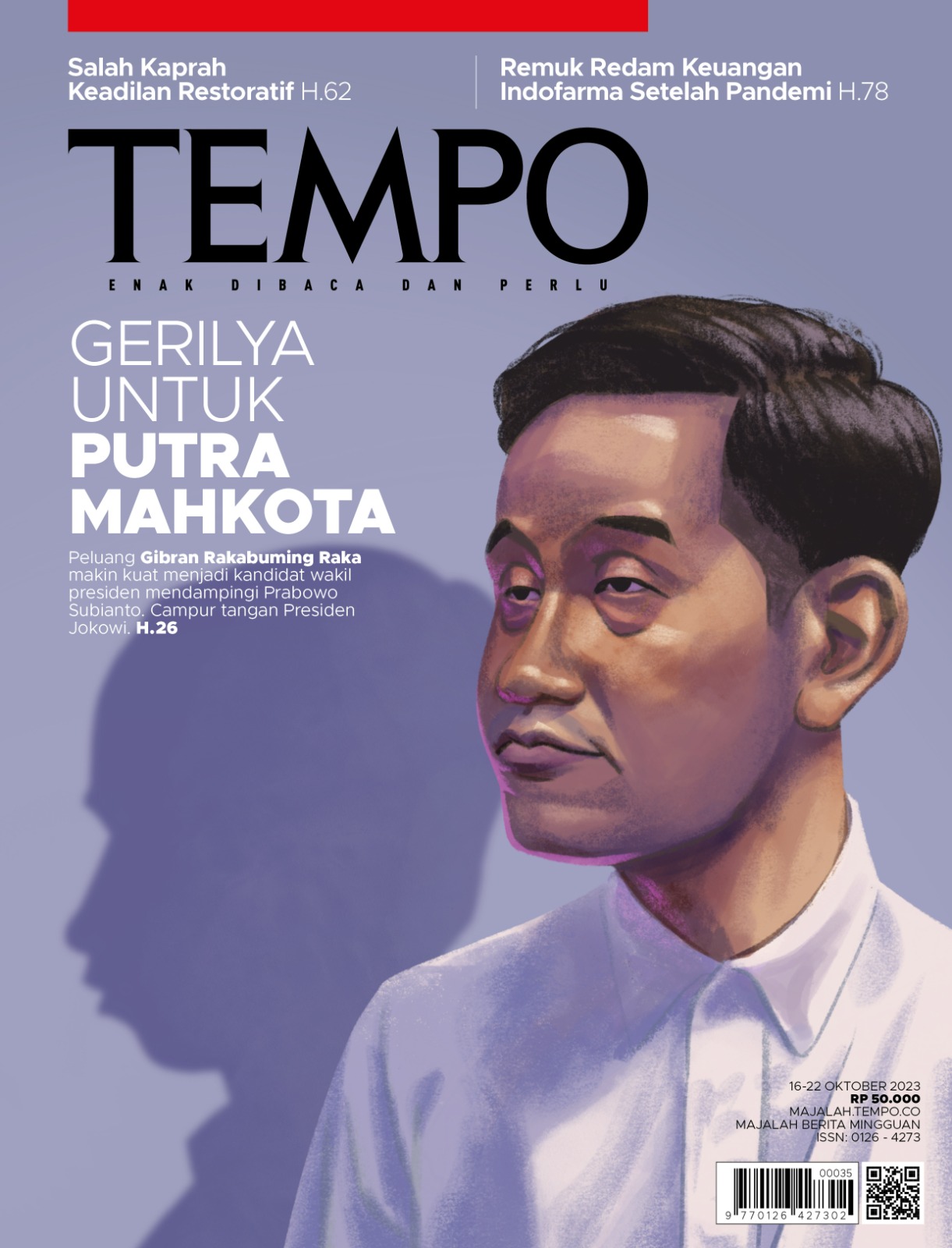 Cover Majalah Tempo - 15 Oktober 2023 - Gerilya untuk Putra Mahkota