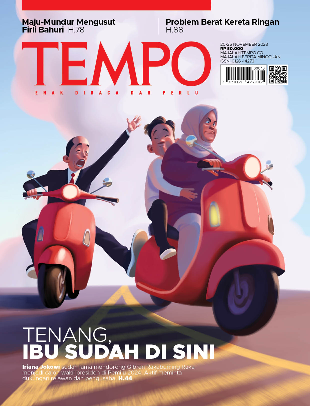 Cover Majalah Tempo - 19 November 2023 - Tenang, Ibu Sudah Di Sini