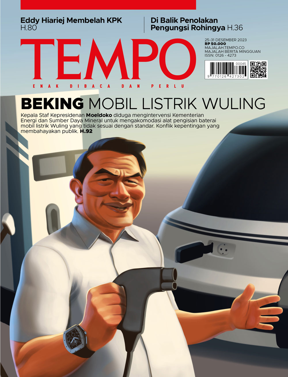 Cover Majalah Tempo - 24 Desember 2023 - Beking Mobil Listrik Wuling