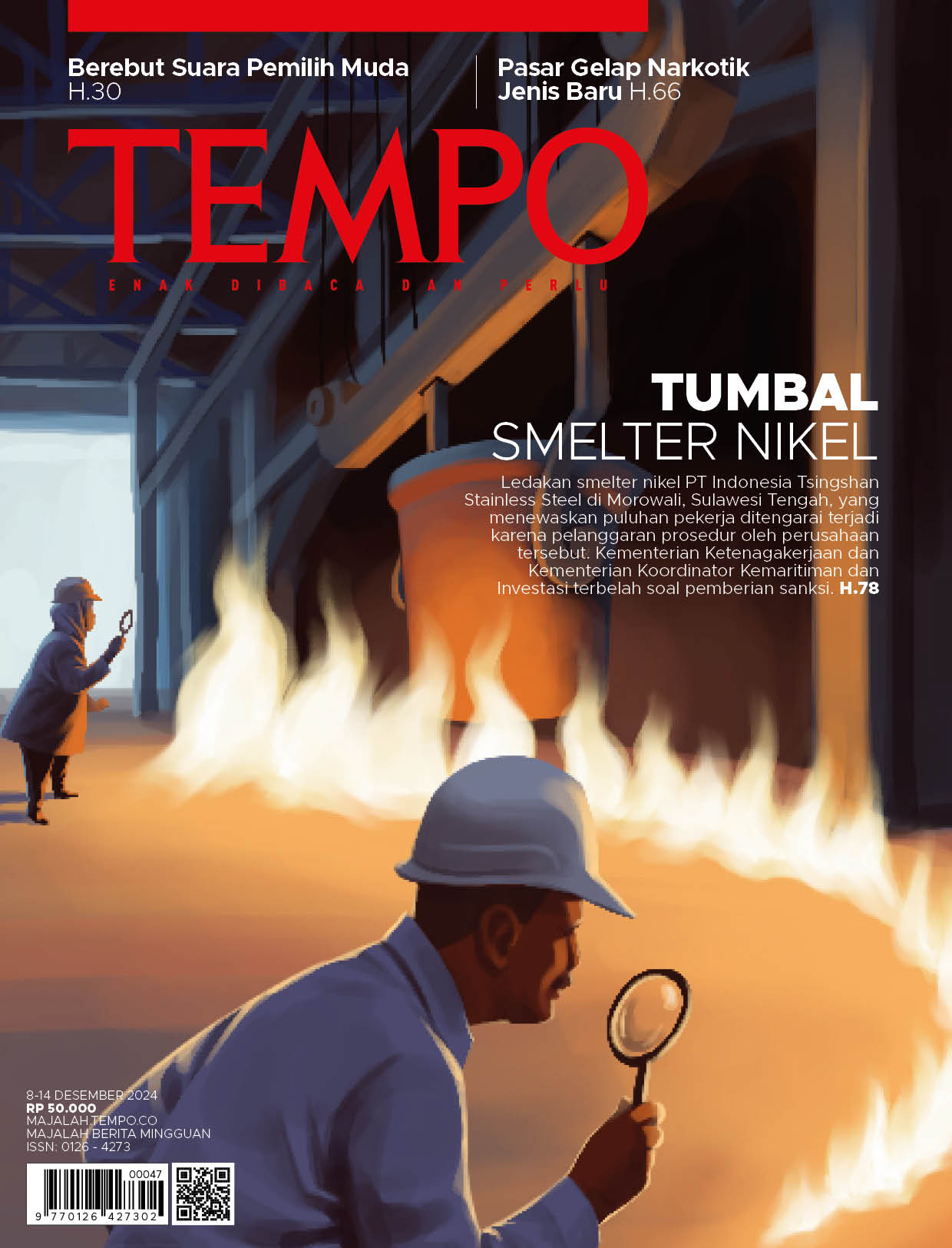 Cover Majalah Tempo - 07 Januari 2024 - Tumbal Smelter Nikel