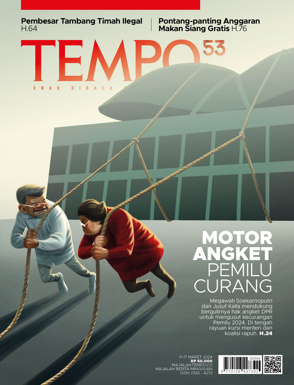 Cover Majalah Tempo - 10 Maret 2024 - Motor Angket Pemilu Curang