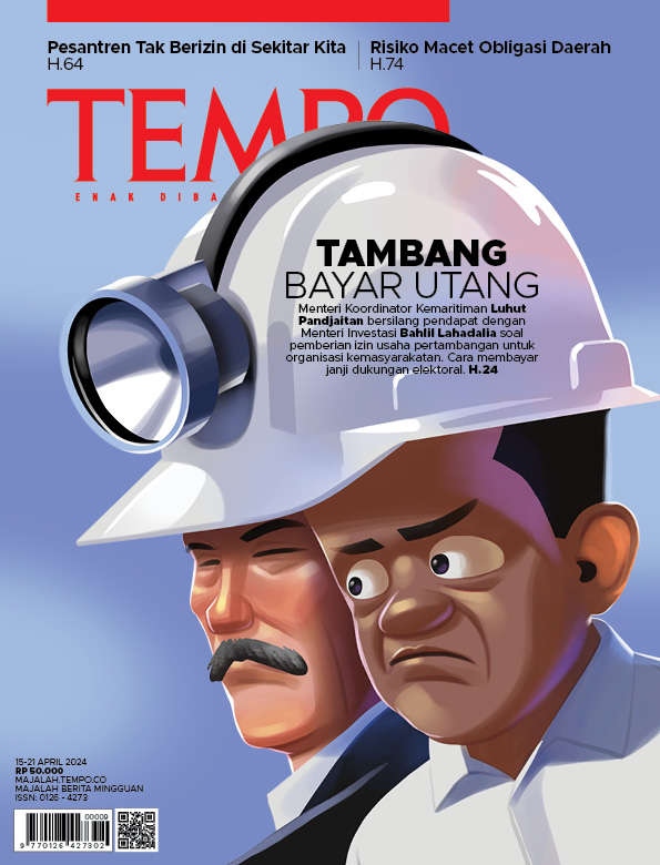 Cover Majalah Tempo - 14 April 2024 - Tambang Bayar Utang