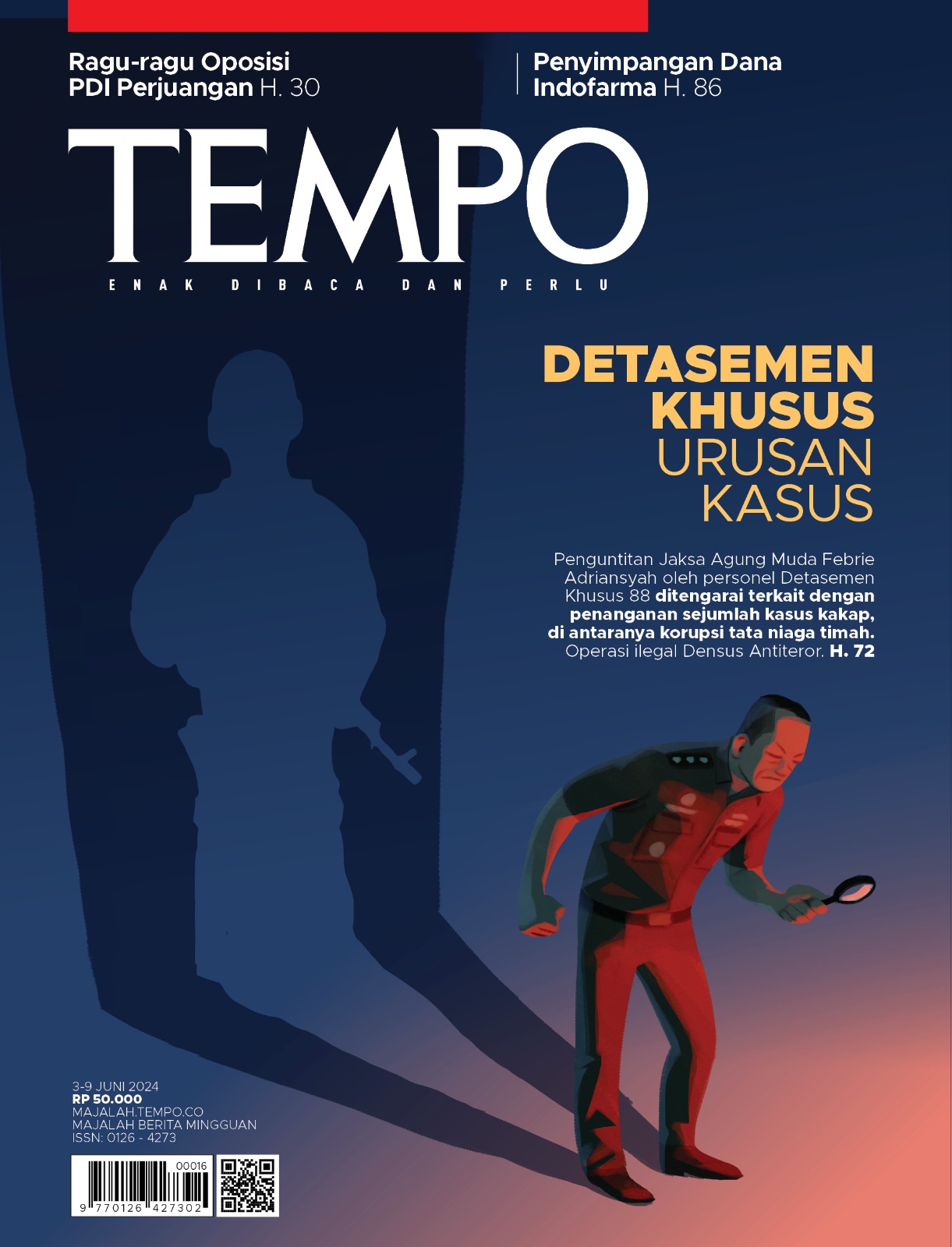Cover Majalah Tempo - 02 Juni 2024 - Detasemen Khusus Urusan Kasus