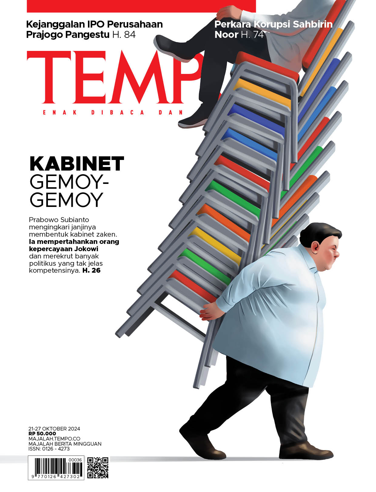 Cover Majalah Tempo - 20 Oktober 2024 - Kabinet Gemoy-gemoy