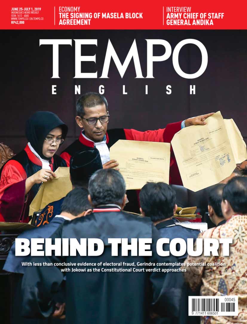 Cover Magz Tempo - Edisi June 25-July 1, 2019 - Behind the Court